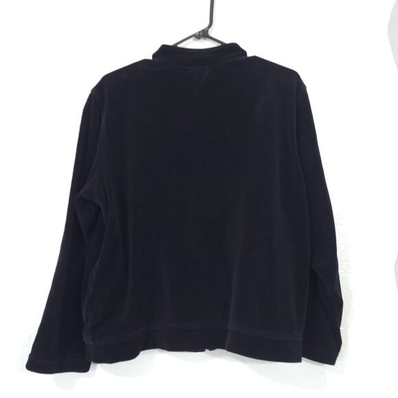 Vintage Capacity Knits Jacket Womens  XL Black Velour Embroidered Floral… - Picture 3 of 11
